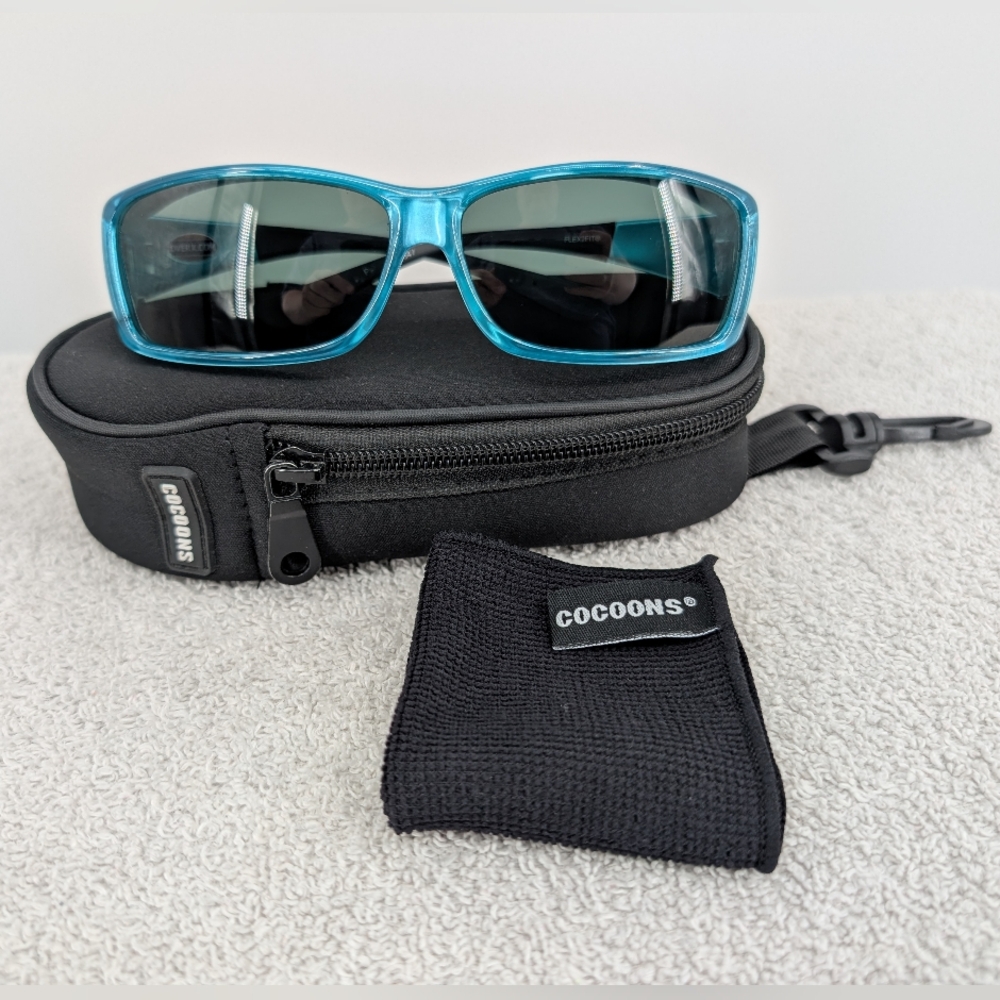 Cocoons Flex2Fit C4218G Wide Line ML Aqua Polarized Fit Over Sunglasses Unisex